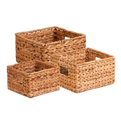 Honey-Can-Do Banana Leaf 12 in. L X 12 in. W X 7 in. H Brown/Natural Storage Basket Set