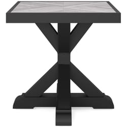 Signature Design by Ashley Beachcroft Black Square Stone Casual End Table