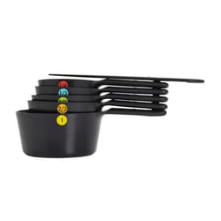 OXO Good Grips 1/4, 1/3, 1/2, 2/3, 1 cups Plastic Black Measuring Cup