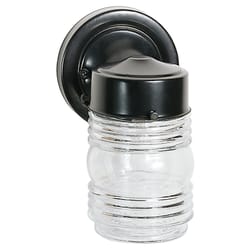 Nuvo Textured Black/White Switch Incandescent Jelly Jar Light