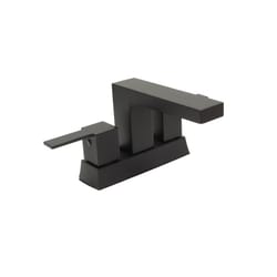 Huntington Brass Matte Black Modern Centerset Bathroom Sink Faucet 4 in.