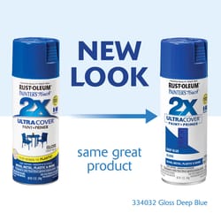 Rust-Oleum Painter's Touch 2X Ultra Cover Gloss Deep Blue Paint+Primer Spray Paint 12 oz
