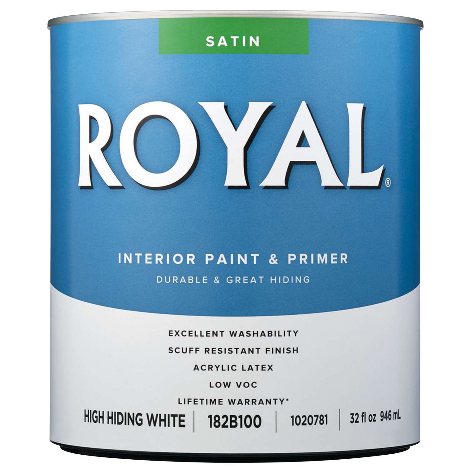 Royal Satin High Hiding White Acrylic Latex Paint and Primer Indoor 1