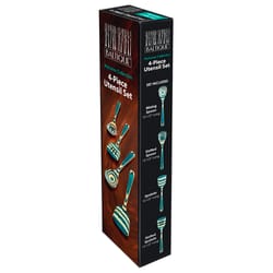 Totally Bamboo Baltique Blue/Beige Birch Wood Utensil Set