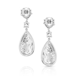 Montana Silversmiths Women's Crystal Silver Earrings Water Resistant