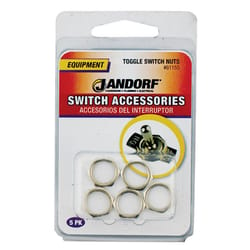 Jandorf Toggle Switch Nuts Silver 5 pk