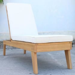 Signature Design by Ashley Byron Bay Light Brown Wood Frame Relaxer Chaise Lounge White
