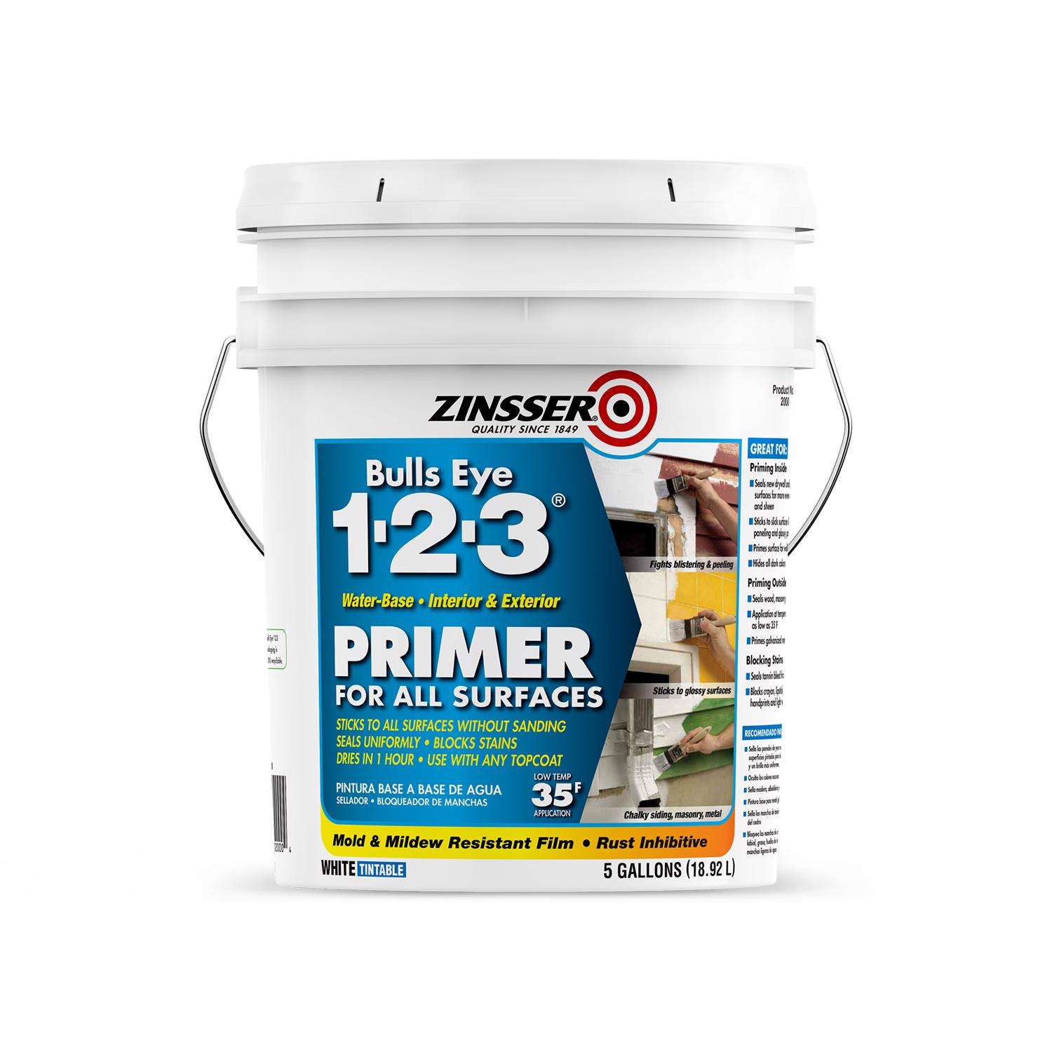 Zinsser Bulls Eye 123 White Primer and Sealer 5 gal Ace Hardware
