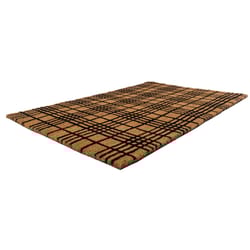 Entryways 36 in. W X 24 in. L Black/Natural Fine Plaid Coir Door Mat