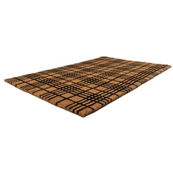 Entryways 36 in. W X 24 in. L Black/Natural Fine Plaid Coir Door Mat