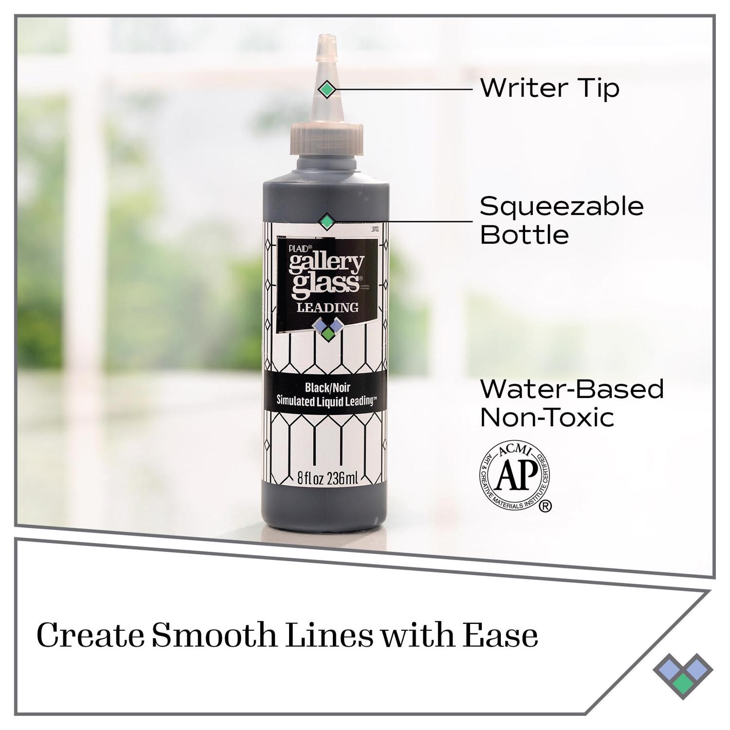 Gallery Glass Black Craft Paint Exterior and Interior 8 oz