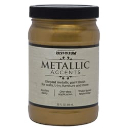 Rust-Oleum Metallic Accents Metallic Gold Mine Water-Based Paint Exterior and Interior 1 qt