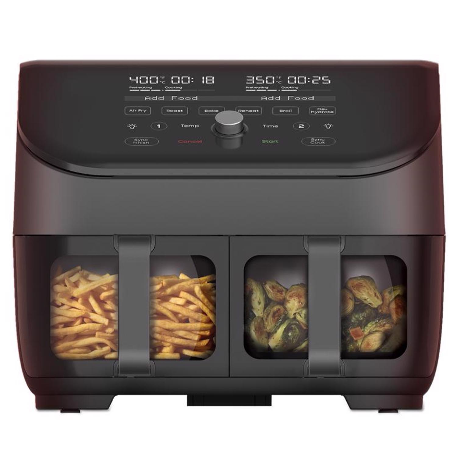 Photos - Fryer INSTANT Pot Vortex Dual Basket Black 8 qt Programmable Digital Air  1 