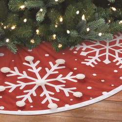 Dyno Red/White Large Snowflake Printed Tree Skirt