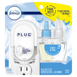 Febreze Plug Linen & Sky Scent Air Freshener Starter Kit 0.87 oz Liquid 1 pk