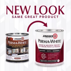 Zinsser Perma-White Semi-Gloss White Water-Based Mold and Mildew-Proof Paint Interior 1 qt