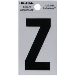 Hillman 2 in. Reflective Black Vinyl  Self-Adhesive Letter Z 1 pc