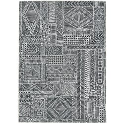 Linon Home Decor Marconi 5 ft. W X 7 ft. L Black/Cream Polyester Area Rug