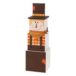 Glitzhome Black/White Double-Sided Snowman/Scarecrow Indoor Christmas Decor 36.22 in.