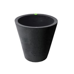 Algreen Products 16.5 in. H X 16 in. W X 16 in. D Plastic Crete Planter Black