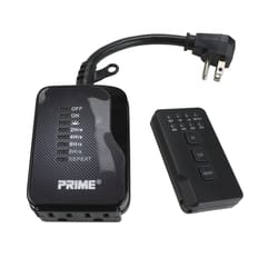 Prime Outdoor Timer With Remote Control and Grounded Outlets 12 V Black