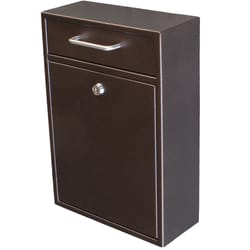 Mail Boss Olympus Modern Galvanized Steel Wall Mount Bronze Drop Box