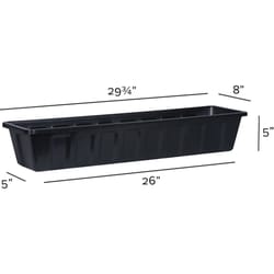 Novelty Poly Pro 5 in. H X 30 in. W X 8 in. D PP Plastic Poly Pro Flower Box Black