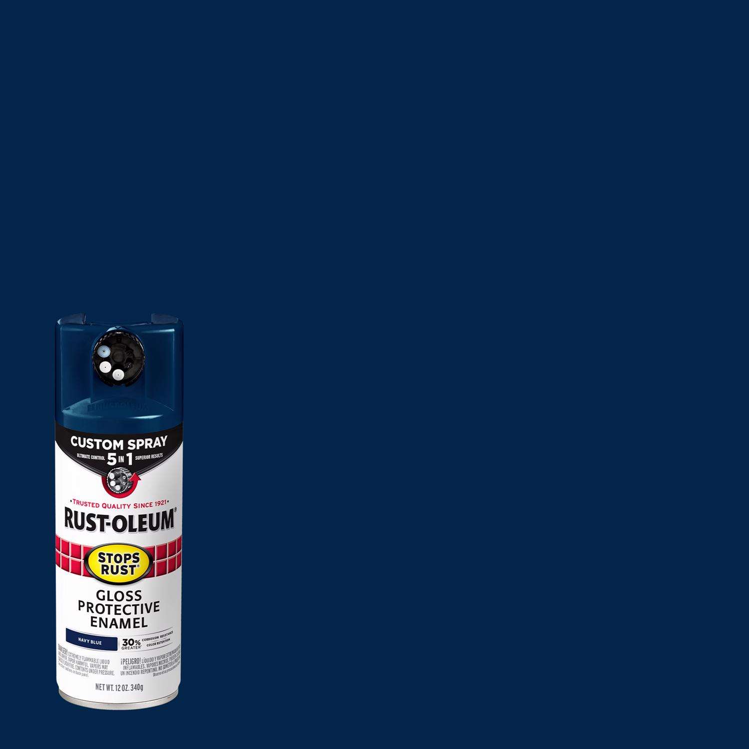 RustOleum Stops Rust Custom Spray 5in1 Gloss Navy Blue Spray Paint