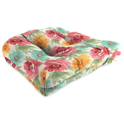 Jordan Manufacturing Multicolored Floral Polyester Wicker Seat Cushion 4 in. H X 18 in. W X 18 in. L