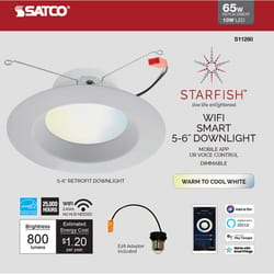 Satco Starfish White 5-6 in. W Metal LED Smart-Enabled Retrofit Recessed Lighting 10 W