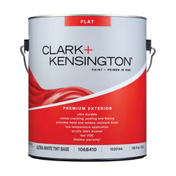 Clark+Kensington Flat Tint Base Ultra White Base Exterior Paint and Primer Exterior 1 gal