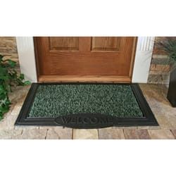 GrassWorx Clean Machine 24 in. W X 36 in. L Evergreen Welcome Astroturf Door Mat