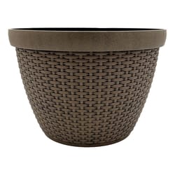 Classic Home & Garden 9.84 in. H X 13.78 in. D Plastic Jake Planter - Teak Planter Brown