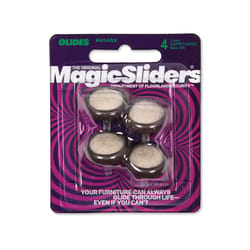 Magic Sliders Brown/Gray 1 in. Nail-On Carpet/Plastic Cushioned Glide 4 pk