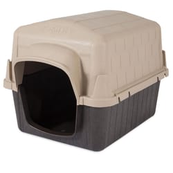 Aspen Pet Petbarn 3 Large Plastic Dog House Brown/Sand 30 in. H X 29 in. W X 38 in. D