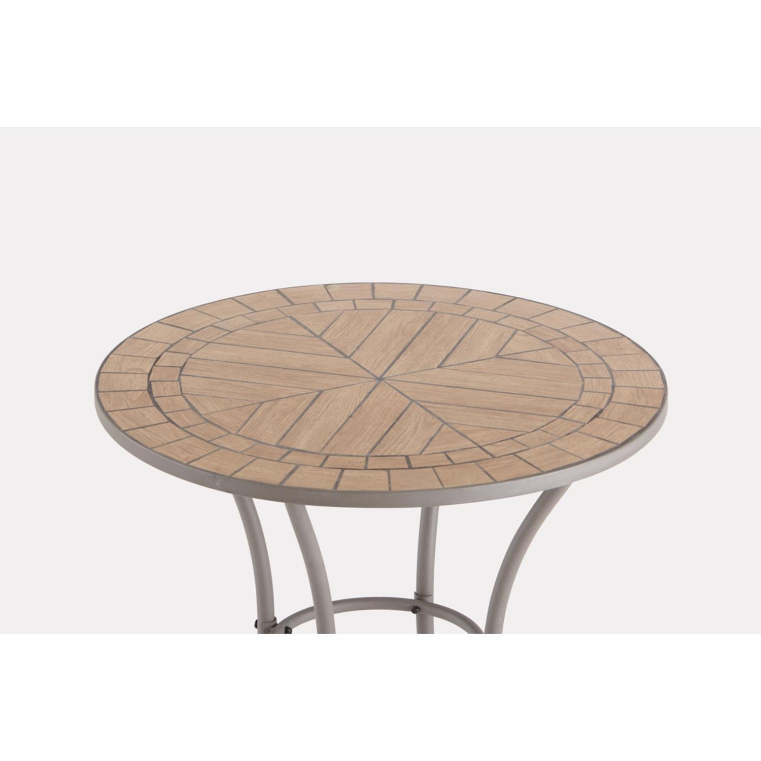 Living Accents Brown Round Stainless Steel Mosaic Bistro Living Accents Brown Round Stainless Steel Mosaic Bistro