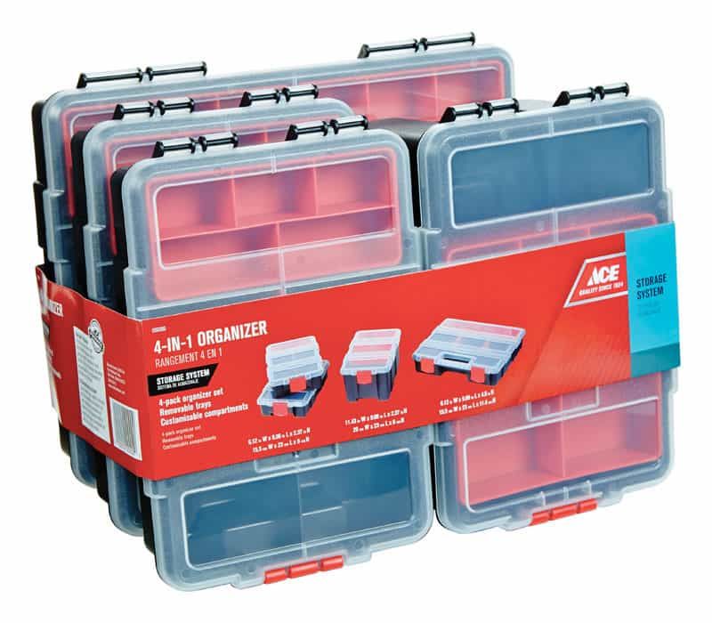  Ace  3 in H Storage Organizer  Set Plastic Black Ace  Hardware 