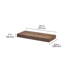 Dolle Big Boy 2 in. H X 22.4 in. W X 9.8 in. D Walnut Wood Decorative Wall Shelf