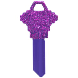 Hillman DIVA Purple Glitter House/Office Universal Key Blank Single