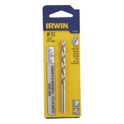 Irwin #10 X 3-5/8 in. L High Speed Steel Jobber Length Wire Gauge Bit Straight Shank 1 pk