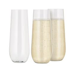 OGGI 9 oz Clear Plastic Champagne Flutes