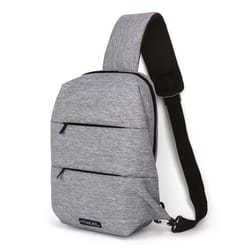 Fitkicks Gray Sling Backpack 15.1 in. H X 10 in. W