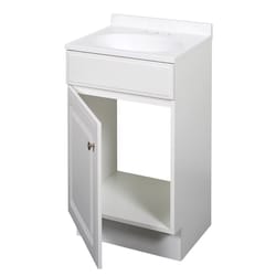 Zenna Home Single White Vanity Combo 18 in. W X 16 in. D X 35 in. H