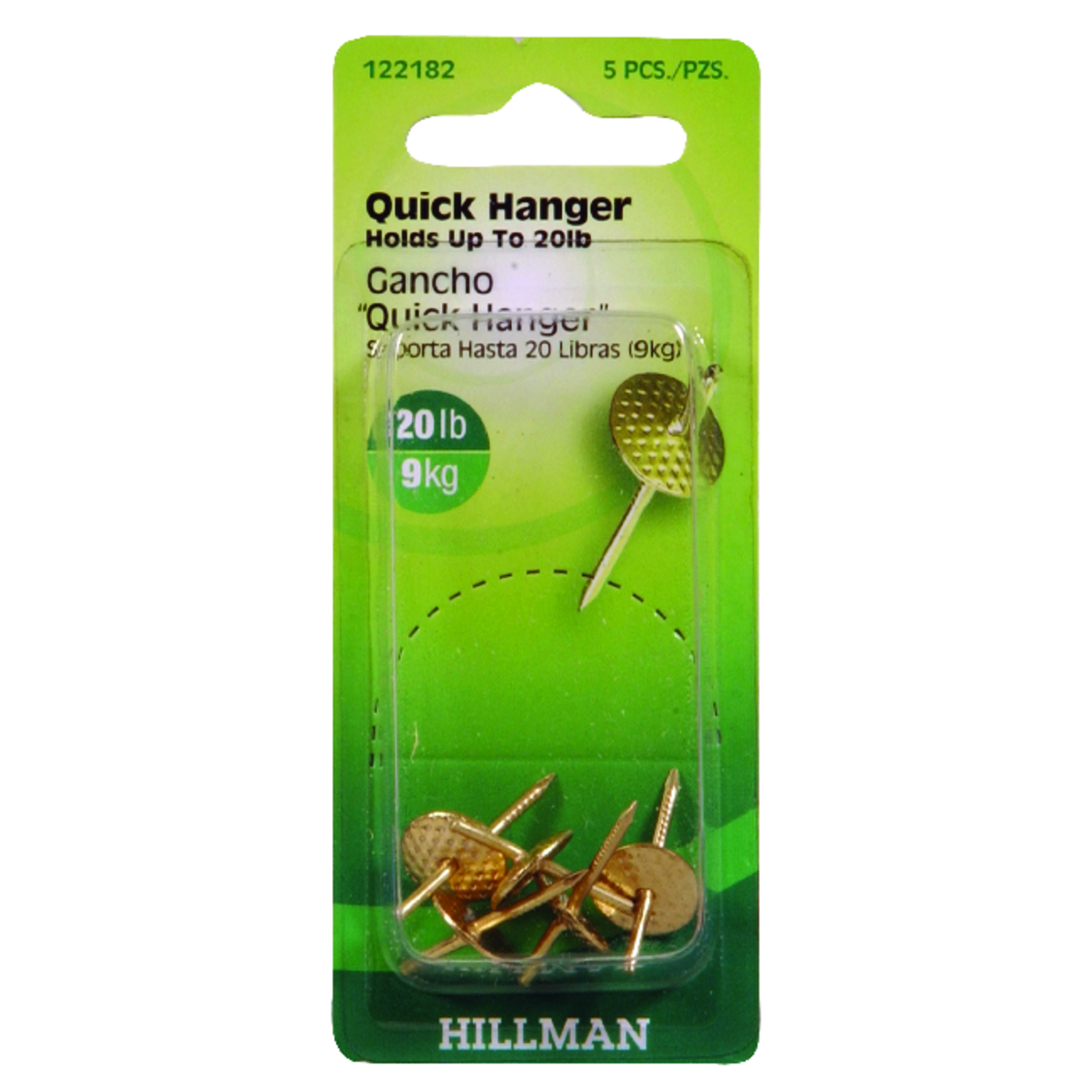UPC 008236495171 product image for Hillman AnchorWire Brass-Plated One Piece Brass Quick Hanger 5 pk 20 lb. | upcitemdb.com