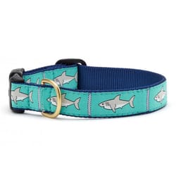 Up Country Teal Shark Nylon Dog Collar X-Large