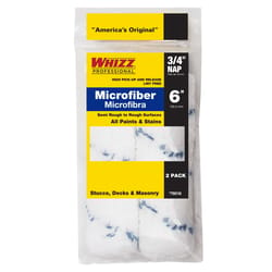 Whizz Microfiber 6 in. W X 3/4 in. Mini Paint Roller Cover 2 pk