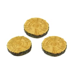 Midwest Design Imports Brown Polyresin 0.25 in. H X 1 in. L X 1 in. W Tree Stepping Stone Outdoor De