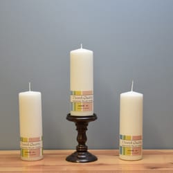 JANDE BLOKLYS White Unscented Scent Pillar Candle