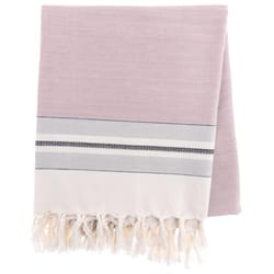 Karma 60 in. W X 50 in. L Lilac Cotton Beach Throw Blanket