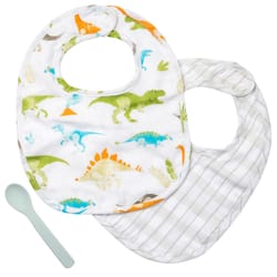 Stephen Joseph Dino Muslin Bib Sets Cotton/Silicone 1 pk